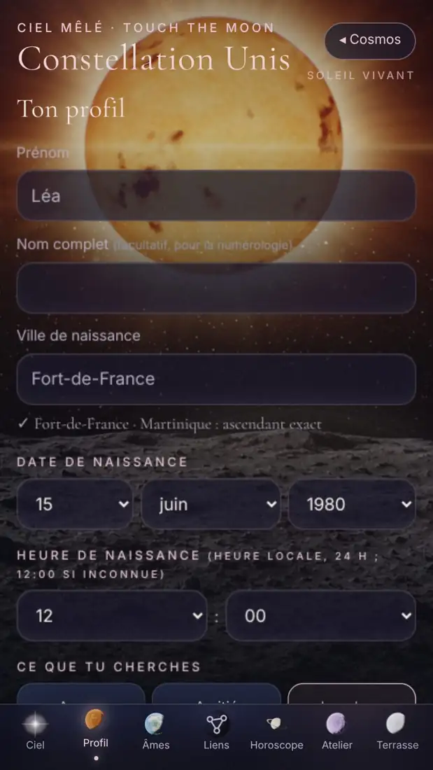 Onglet Profil (v16)
